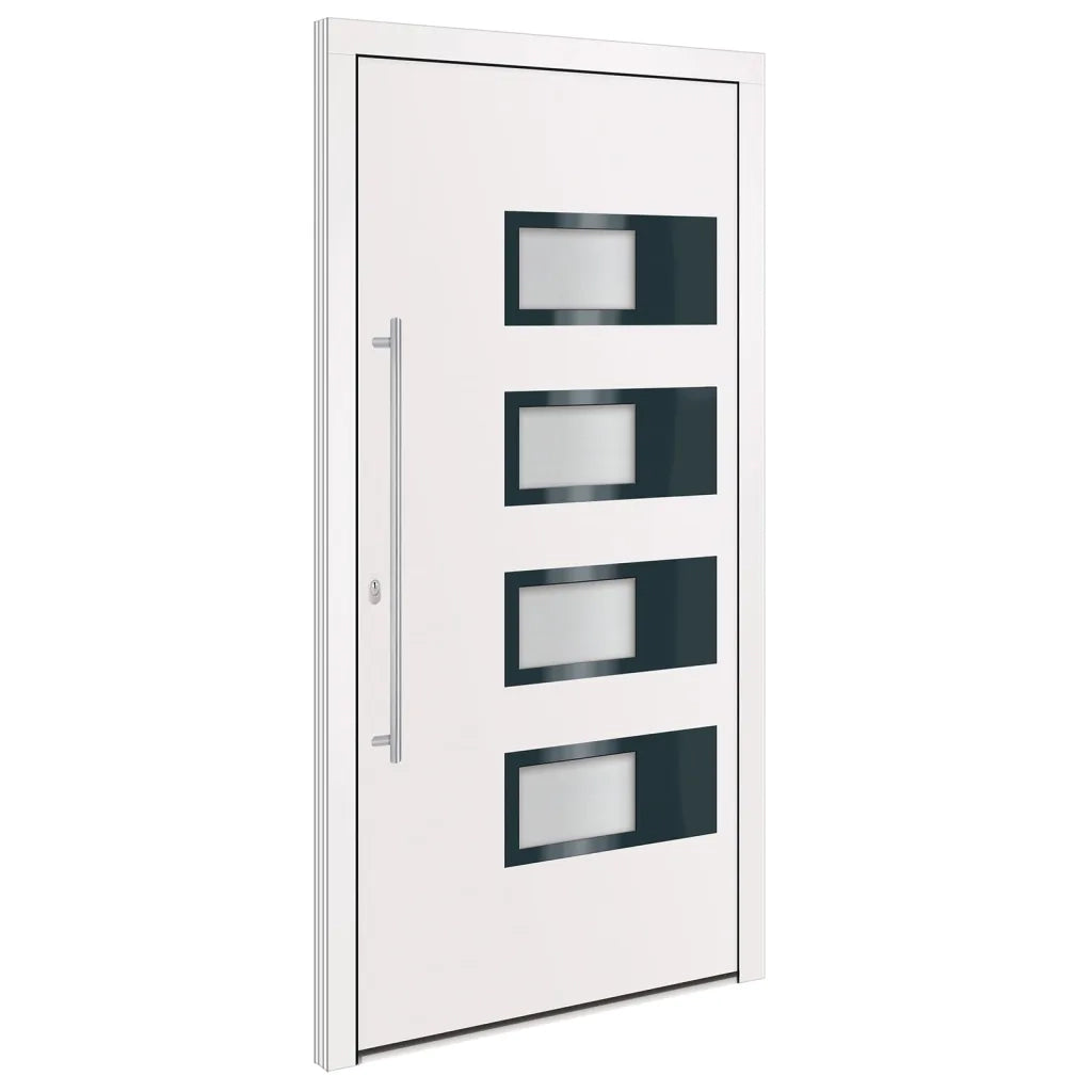 Porta Ingresso Bianca 110x210 cm in Alluminio e PVC 3157067