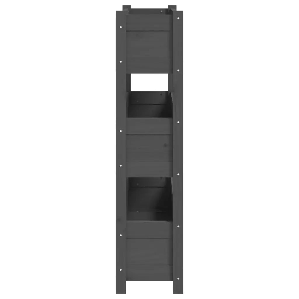 Fioriera Grigia 77x25x104,5 cm in Legno Massello di Pino 823936