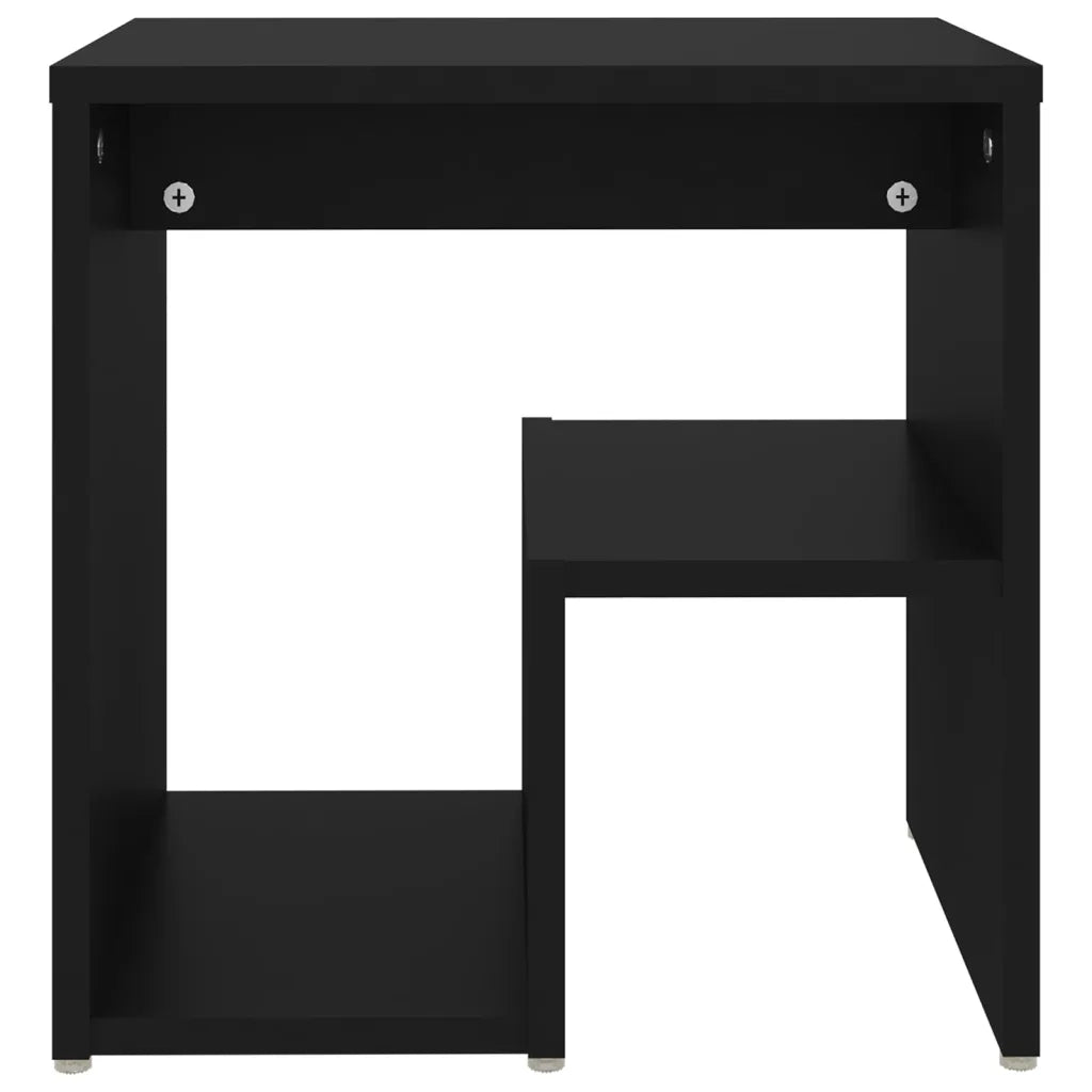 Set di 2 Comodini | Armadio da Notte | Mobiletto da notte Neri 40x30x40 cm in Legno Multistrato