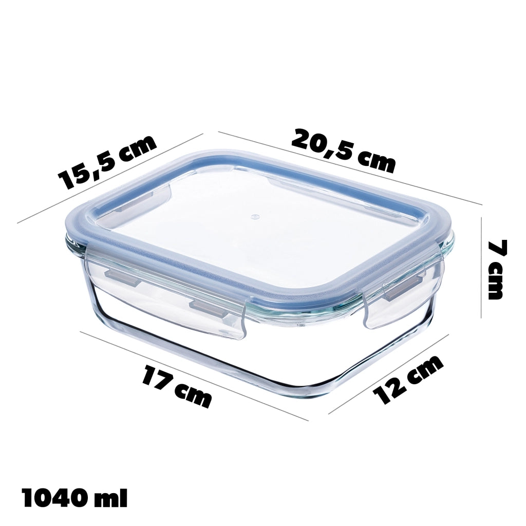 Set di contenitori per alimenti in vetro KADAX, contenitori in vetro con coperchio, portapranzo, 3 pezzi