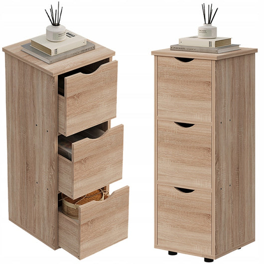 Armadio a colonna con cassetti rustico rovere comò verticale stretto capiente loft