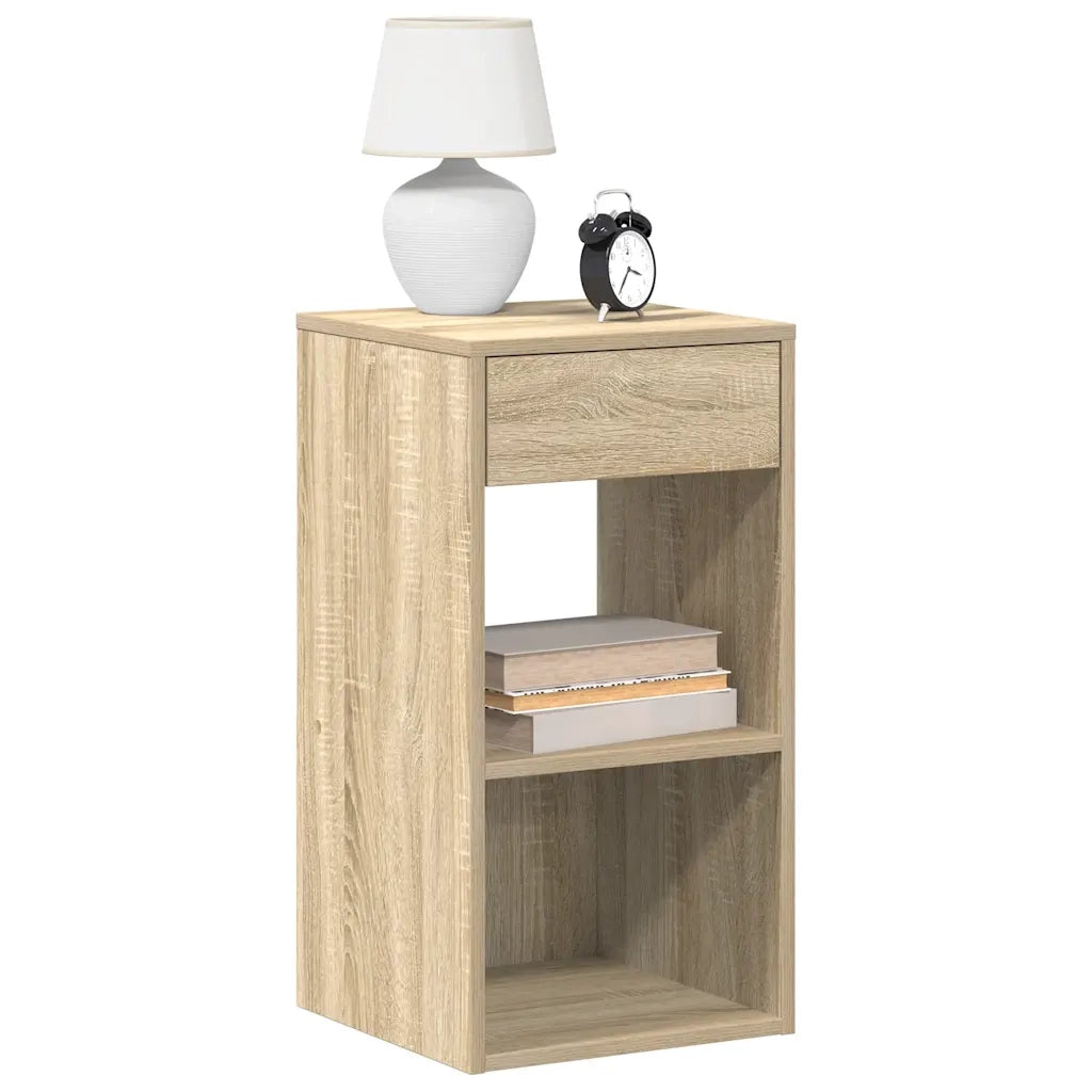 Set di 2 Comodini | Armadio da Notte | Mobiletto da notte con Cassetto Rovere Sonoma 35x34x66,5 cm