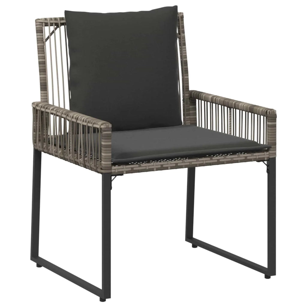 Set di Mobili da Esterno 9 pcs Grigio e Grigio Scuro polyrattan