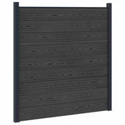 Pannello di Recinzione WPC e Alluminio Nero