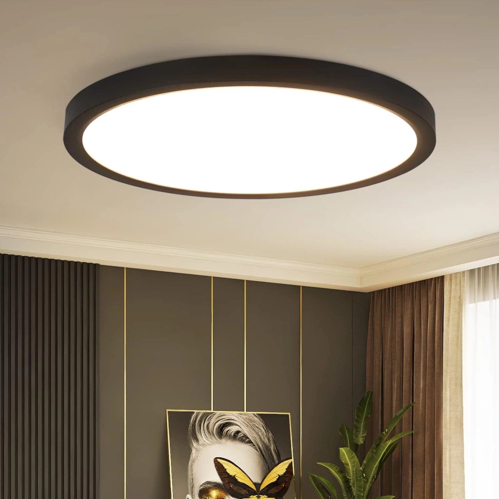 ZMH Lampada da soffitto plafoniera LED moderna nera 23cm 18W per soggiorno
