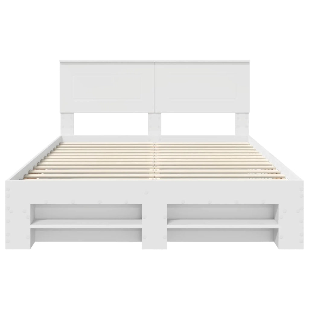 Struttura del letto-Giroletto-Rete del Letto Bianco 140 x 200 cm Legno multistrato 907571