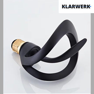 NAVIS | Rubinetto a cascata di design per bagno  nero | Elegante rubinetto in acciaio inossidabile premium per lavelli | Miscelatore  2 attacchi