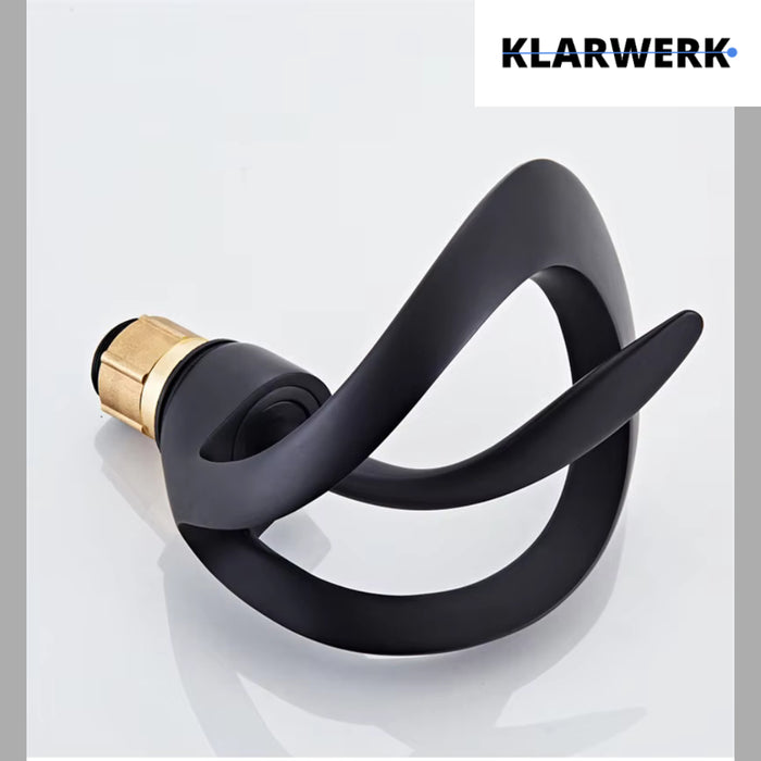 NAVIS | Rubinetto a cascata di design per bagno  nero | Elegante rubinetto in acciaio inossidabile premium per lavelli | Miscelatore  2 attacchi