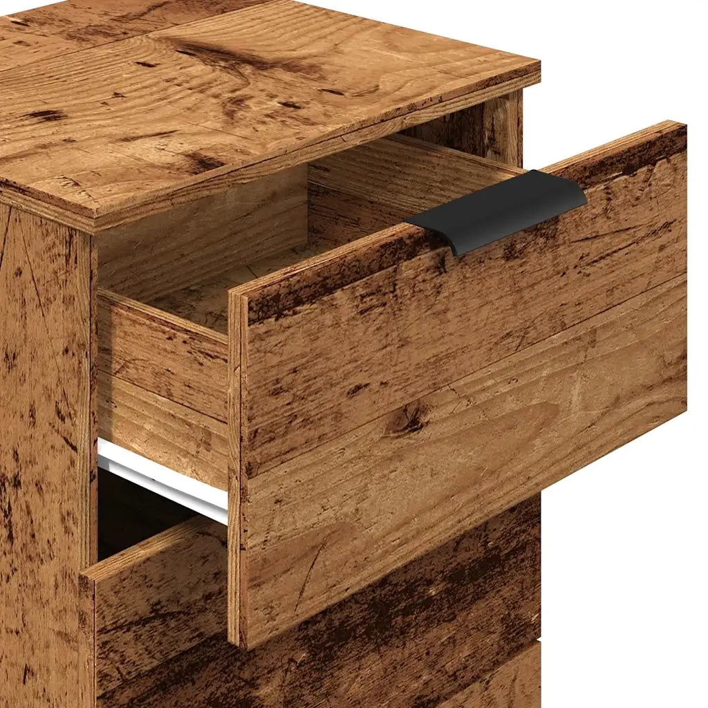 Comodini Legno Antico 2 pz-Set di 2 Tavolino da notte 40x36x65 cm in Legno Multistrato 415462