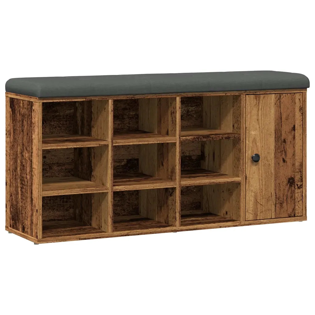 Panca Porta Scarpe-Sgabello-Panca Scarpiera Legno Antico 102x32x50 cm Legno Multistrato 116039