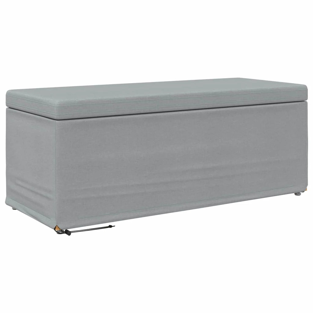 Pouf Grigio chiaro Tessuto e Legno Ingegnerizzato