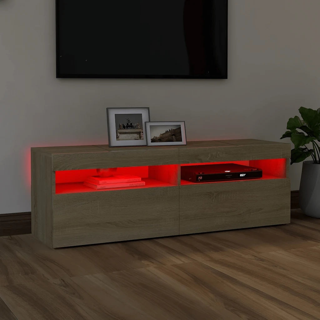 Mobile Porta TV con Luci LED-Mobile per TV-Credenza TV Rovere Sonoma 120x35x40 cm 121449