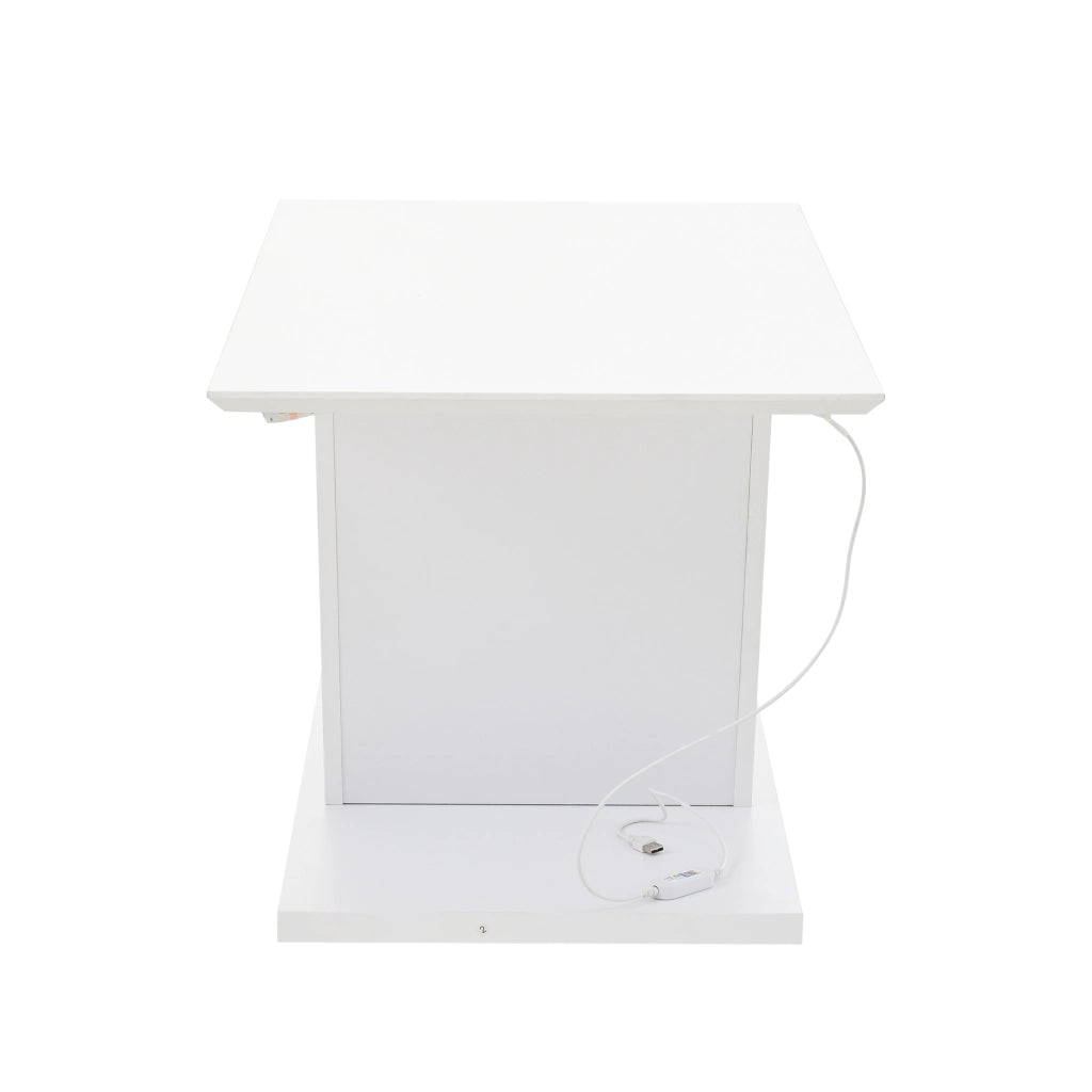 TAVOLINO DA CAFFÈ 100x50x46 cm Bianco in Truciolare con LED