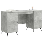 Scrivania | Tavolo da Ufficio con lo scaffale Grigio Cemento 142,5 x 50 x 75 cm