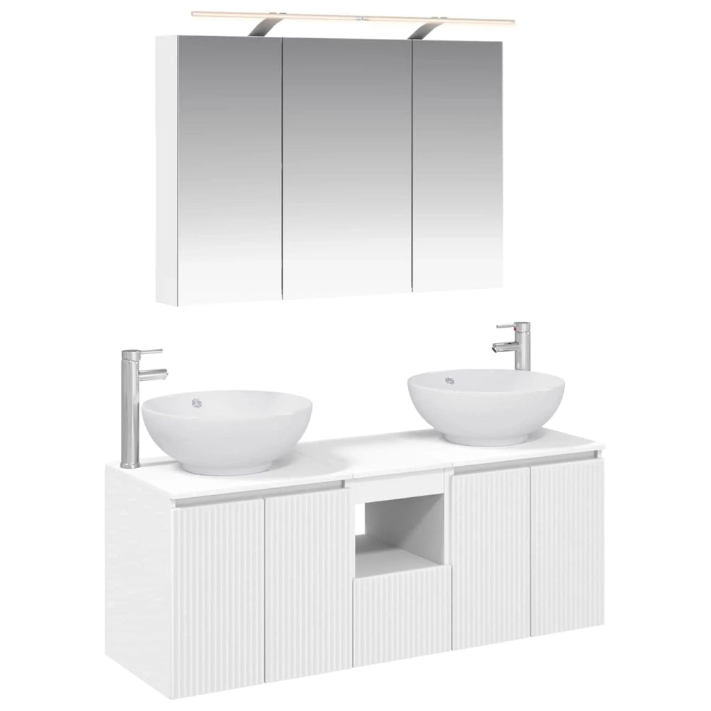 Set di Armadi da Bagno 4 pcs Bianco Legno ingegnerizzato 3406495
