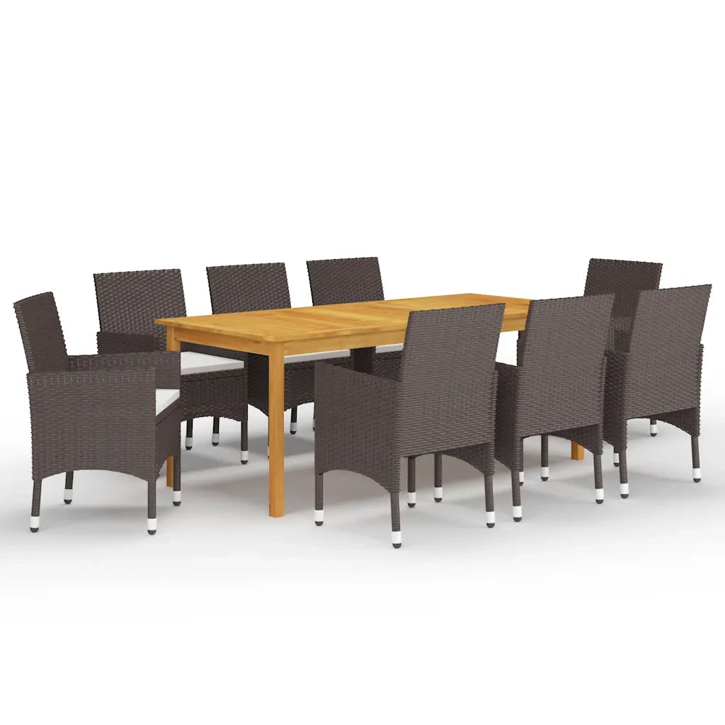 Set da Pranzo da Giardino 9 pz Marrone cod mxl 42408