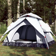 Tenda 3 Persone-Tenda da campeggio Bianca in Tessuto Oscurante a Rilascio Rapido 663060