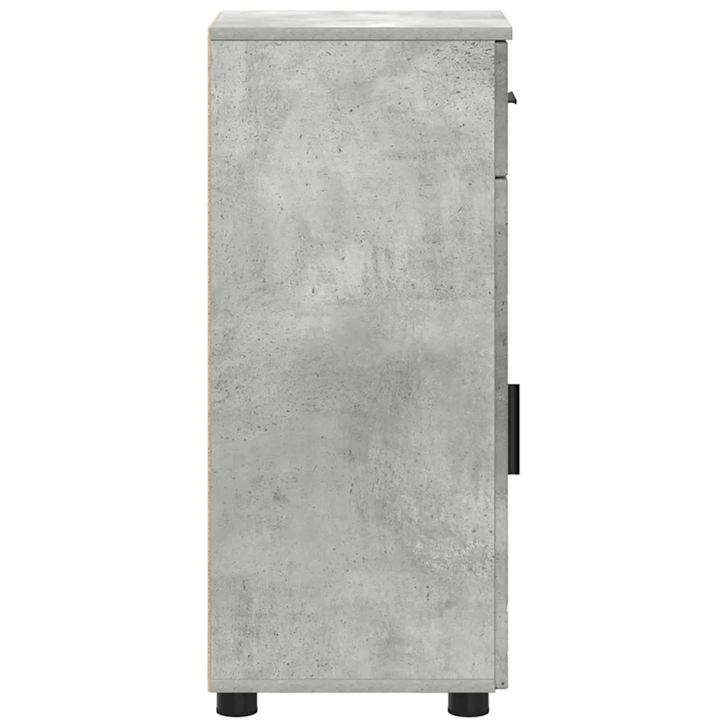 Mobile da Bagno con cassetto Grigio cemento 30 x 35 x 80 cm