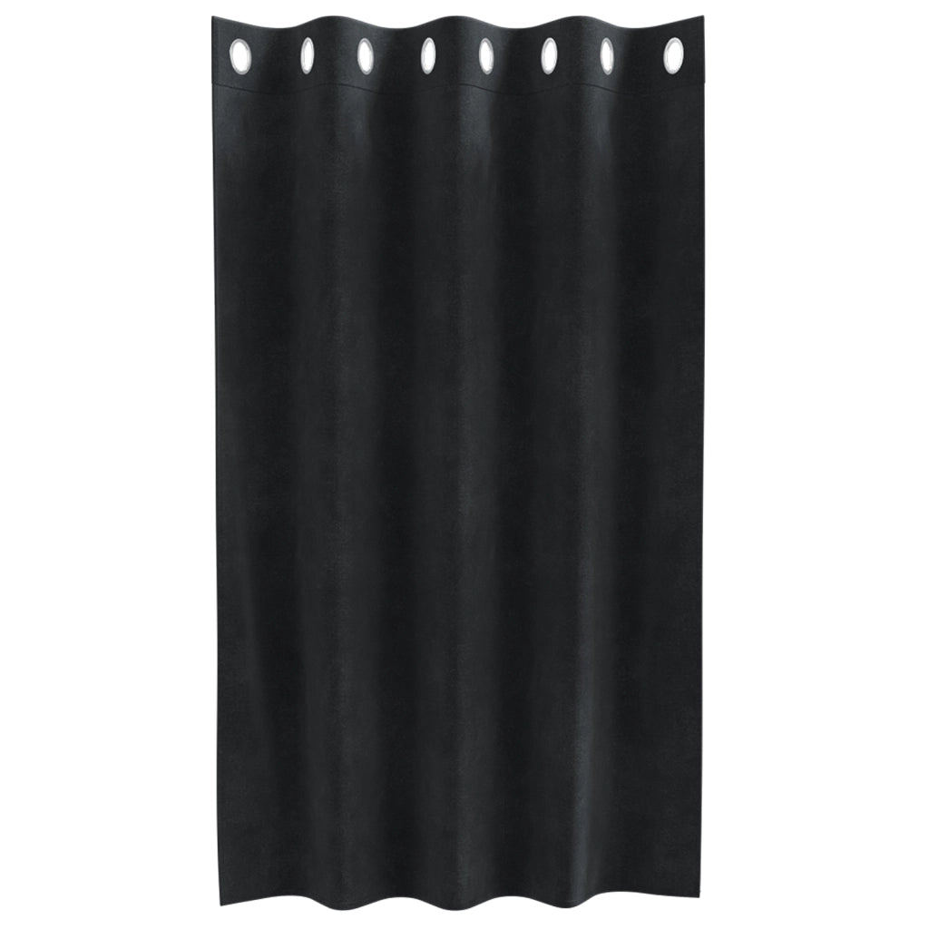 Tende Oscuranti  con Occhielli 2 pezzi in Velluto Nero
