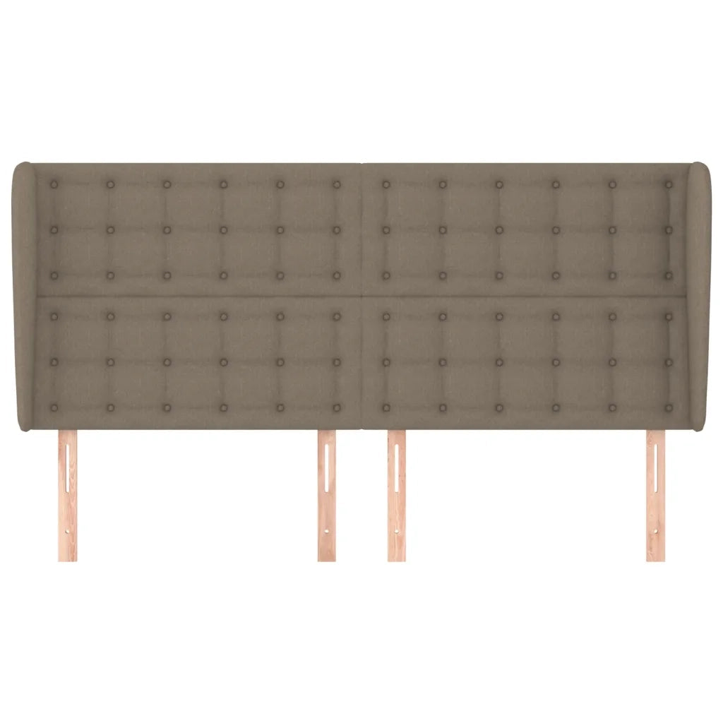 Testiera | Testata ad Orecchio Tortora 183x23x118/128 cm in Tessuto