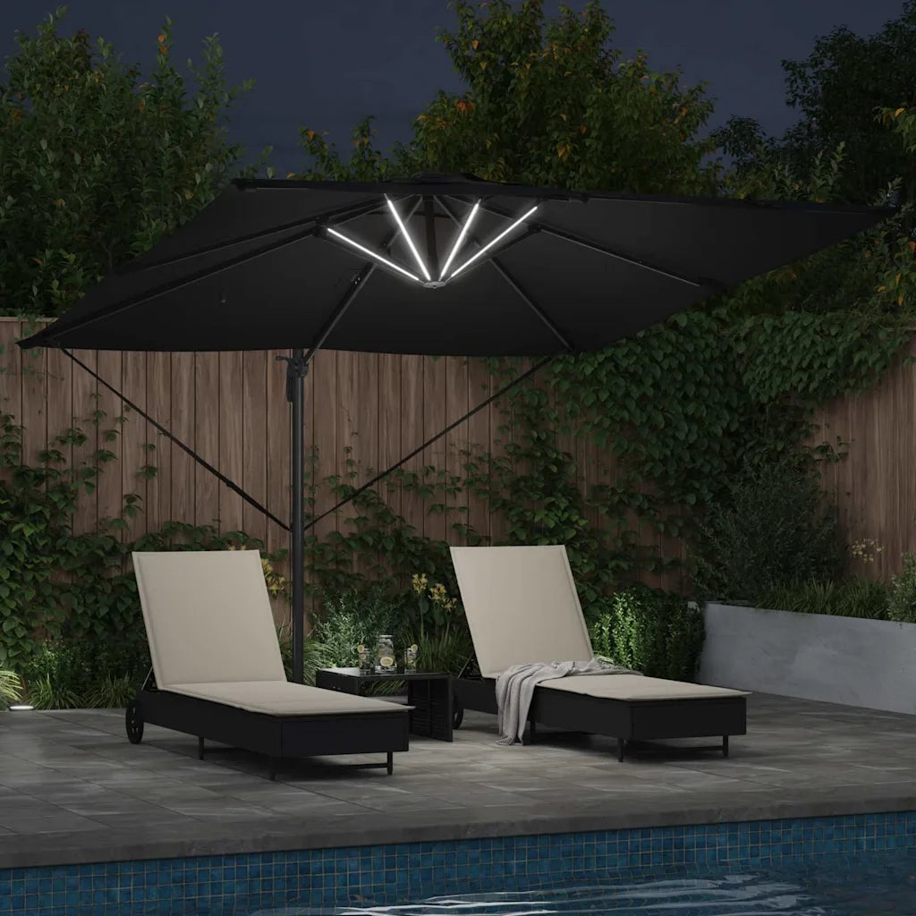 Ombrello | Parasolne Nero 286 x 284 x 270 cm Alluminio e Poliestere