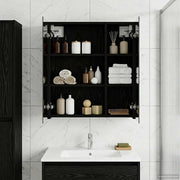Mobiletto per specchio da bagno Rovere Nero 60 x 14,5 x 70 cm 889056