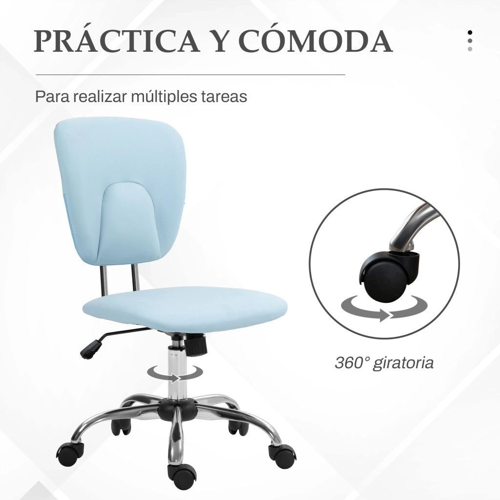 Sedia da Ufficio Girevole con Altezza Regolabile ¨C Zephmum ¨C Blu 50x54x87,5-96,5 cm