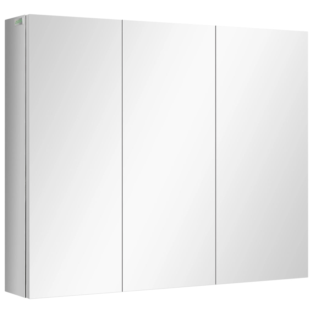 ARMADIETTO DA BAGNO SPECCHIERA A PARETE 70x12x55 cm Acciaio Argento