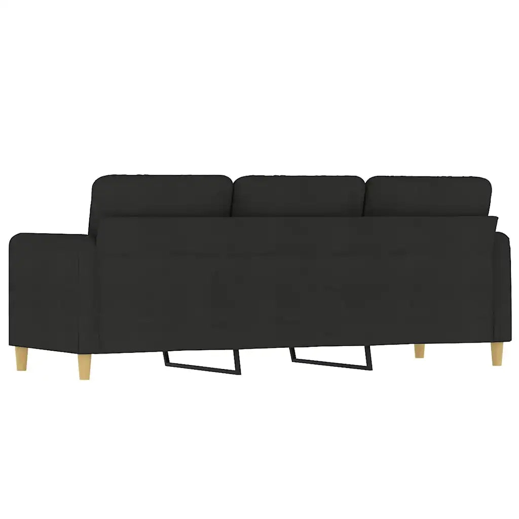 Divano a 3 Posti-Sofa 3 Posti Nero 180 cm in Tessuto 719733