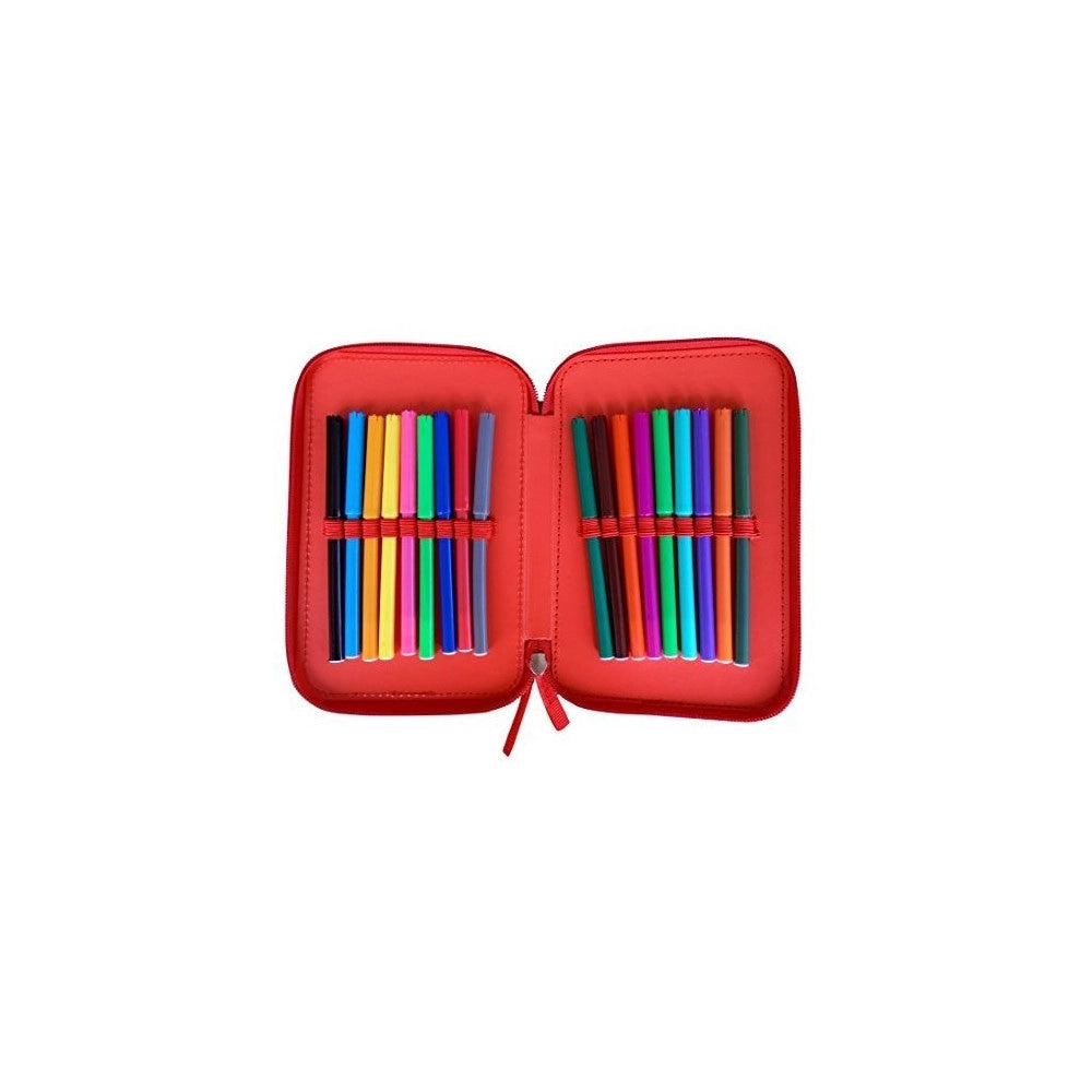 Trade Shop - Astuccio Topolino Mickey Mouse Disney 3 Zip 20x13x6.5cm Scomparto Accessoriato Scuola -