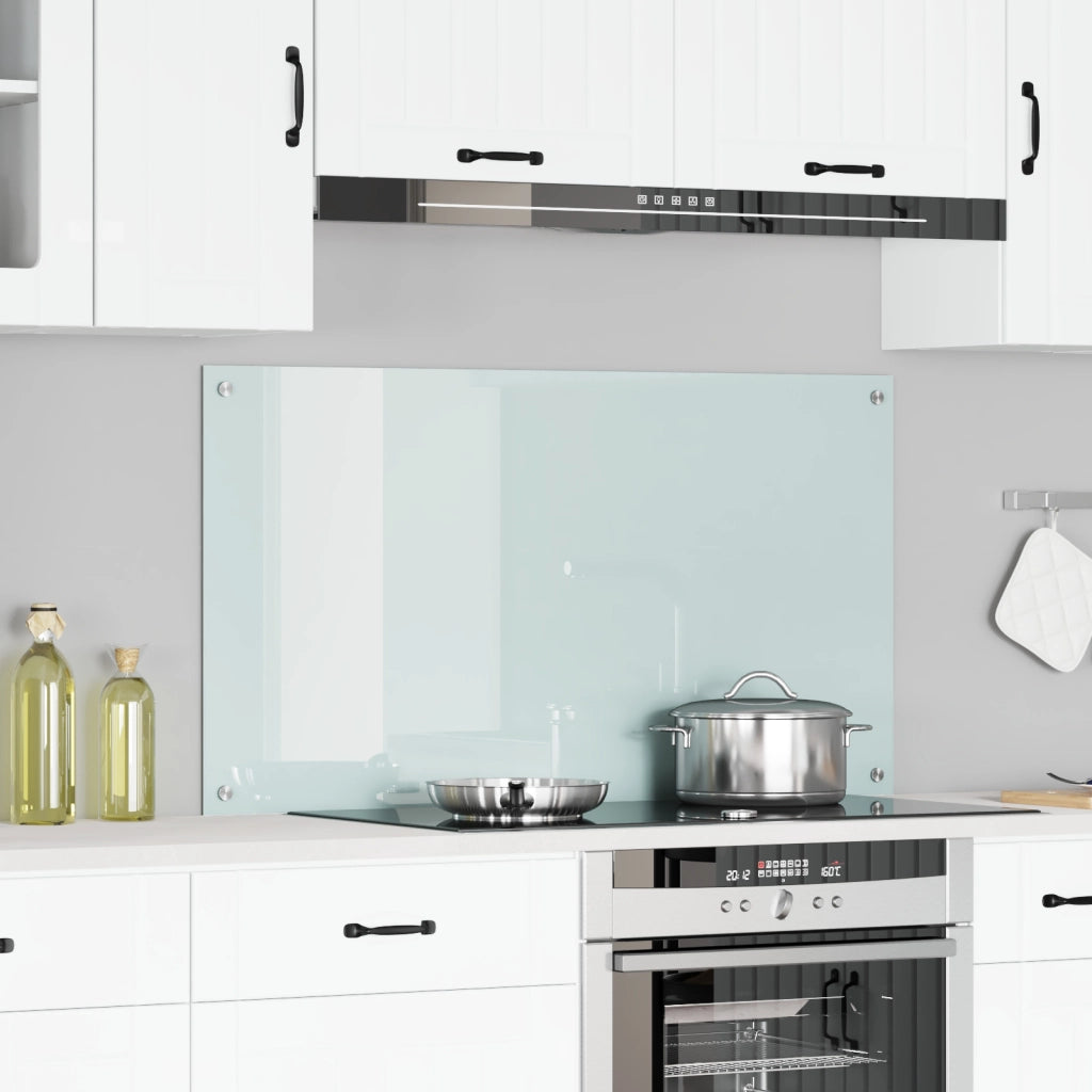 Schienale da Cucina  Bianco 110x60x0,6 cm in Vetro Temperato