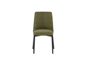 Sedia Ambra con seduta e schienale in tessuto easy-clean verde - Struttura e gambe in metallo resistente per casa e ufficio