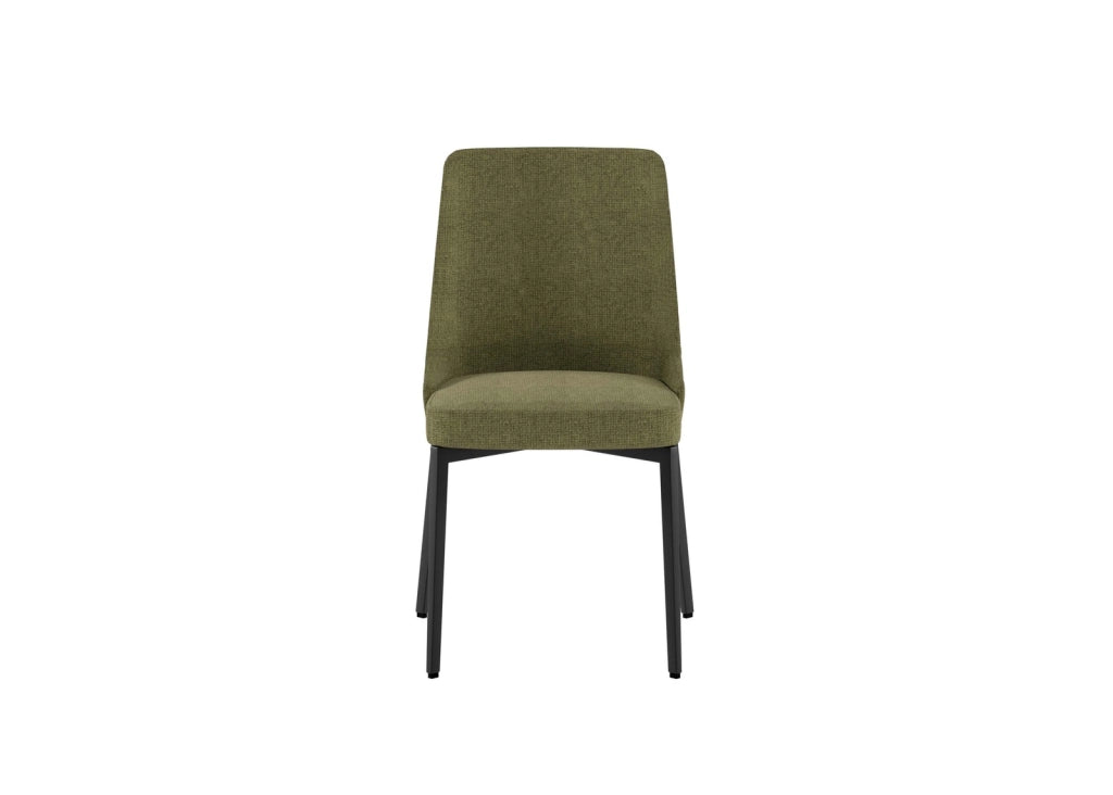 Sedia Ambra con seduta e schienale in tessuto easy-clean verde - Struttura e gambe in metallo resistente per casa e ufficio
