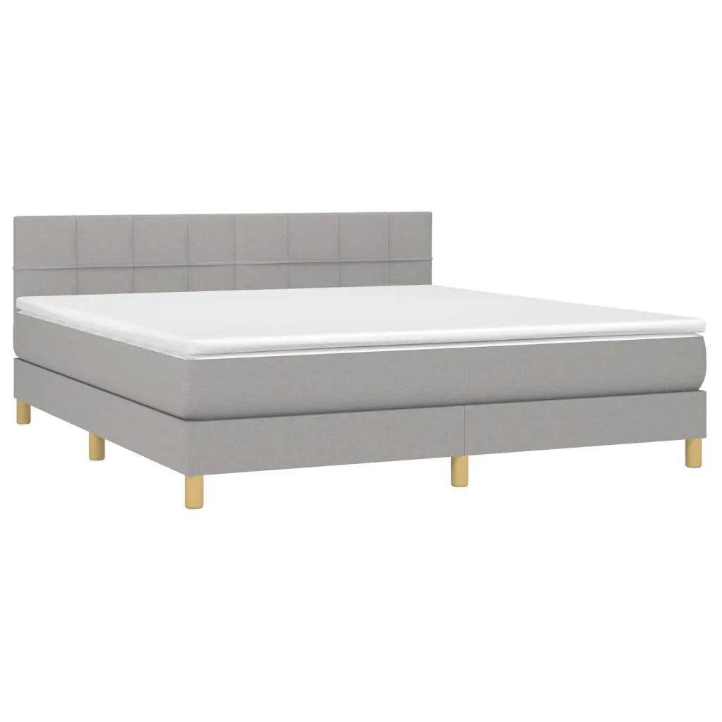 Giroletto a Molle con Materasso Grigio Chiaro180x200 cm Tessuto 3140633