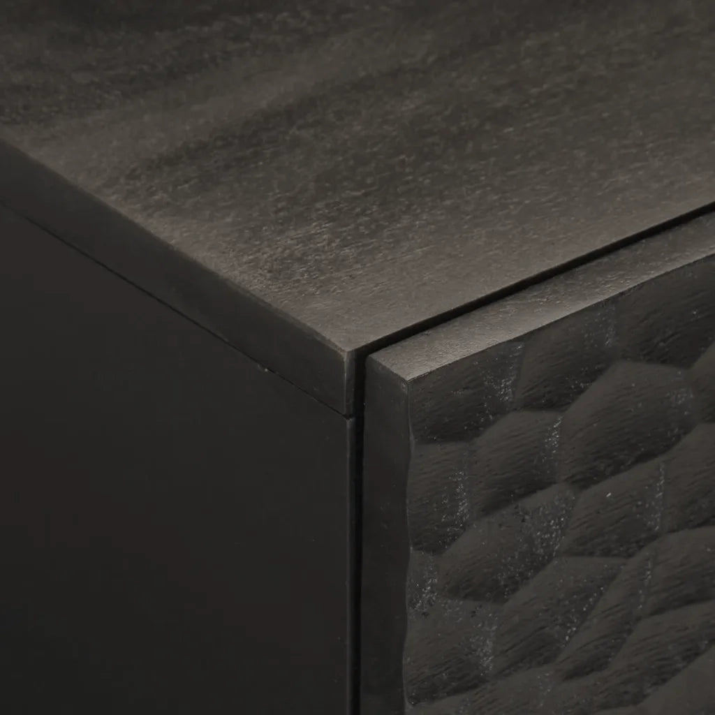 Tavolino da Salotto-Tavolino da soggiorno-Tavolo Nero 80x50x40 cm in Legno Massello di Mango 244293