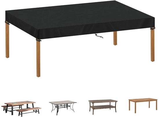 Tavolo per giardino - impermeabile, resistente al vento - 1 pezzo - nero - tessuto Oxford - 200 x 100 x 15 cm