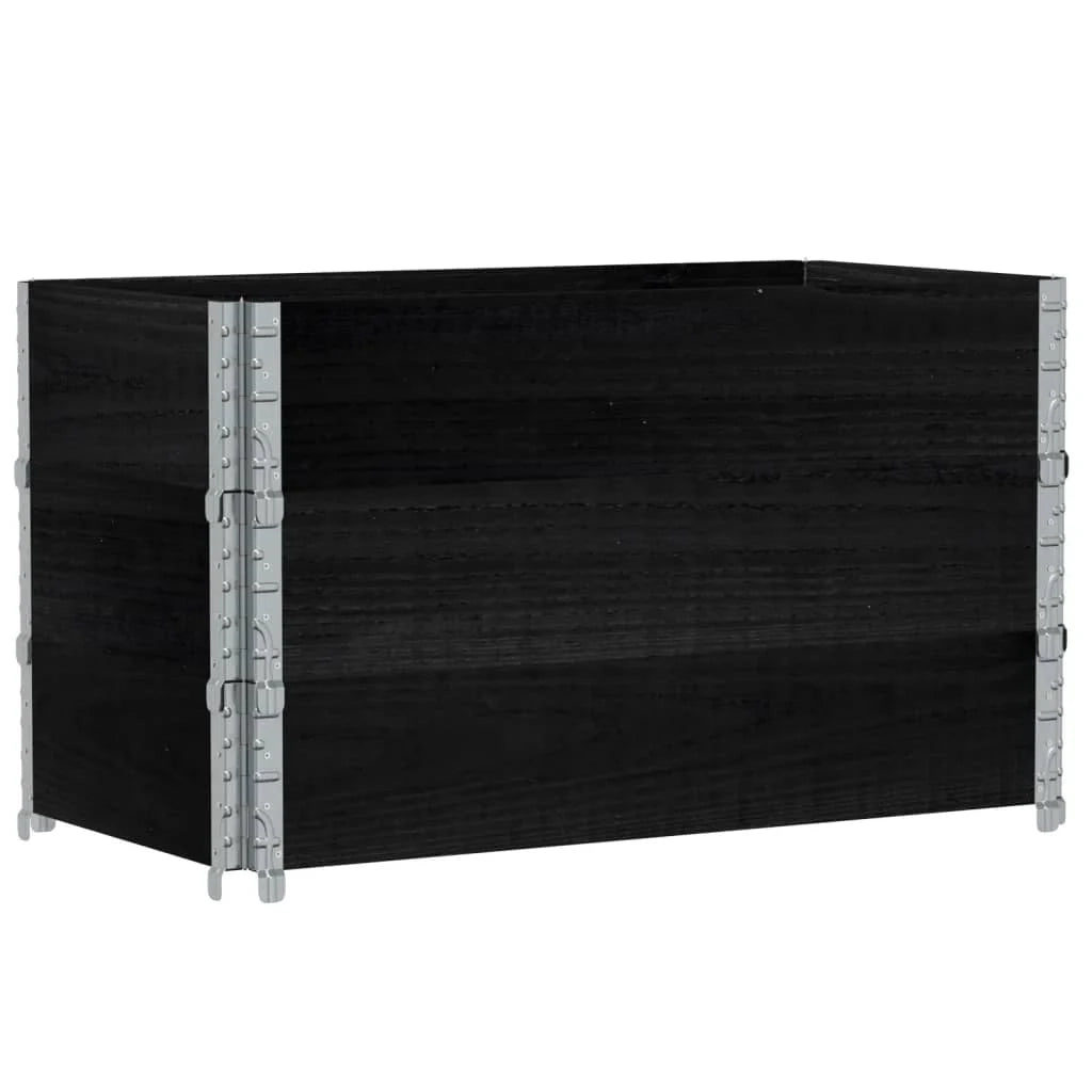 Vassoio per fioriera aiuola rialzata piante fiori terrazza giardino 100 x 50 cm legno massello di pino nero 02_0037288