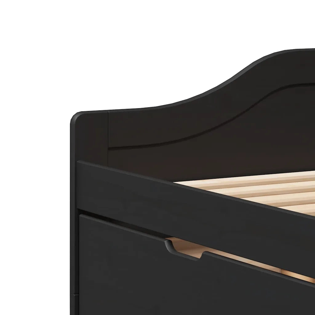 Dormeuse con 3 Cassetti senza Materasso Nero 90x200 cm IRUN 3314684