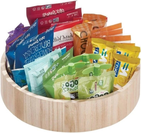 Tavolo girevole con parete divisoria rimovibile - legno - moka - organizzatore cucina