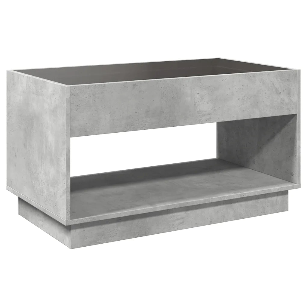 Tavolino da Salotto con LED Infinity Grigio Cemento 90x50x50 cm