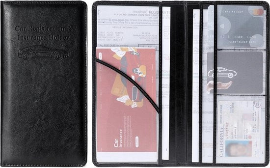 Hoes per patente e permesso di guida - Copia autentica - Portafoglio documenti di guida - Portafoglio documenti di guida – Etui patente - Hoes per permesso di guida - Nero