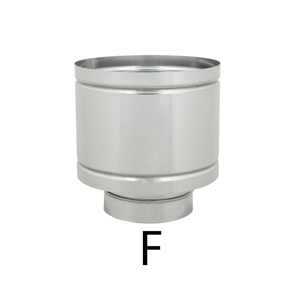 Fumaiolo terminale a botte 4 venti zincato base tonda f femmina 250mm