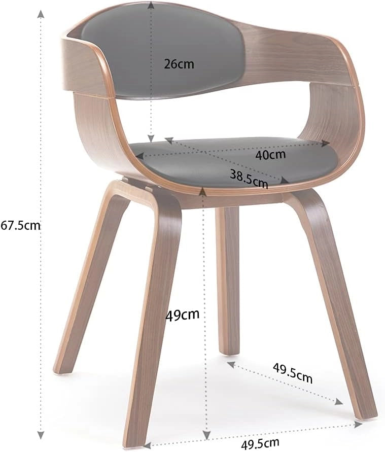 Sedia con Braccioli da Pranzo, Sala, Studio e Soggiorno - Seduta e Schienale Imbottiti, Gambe in Legno Massello (Nero)