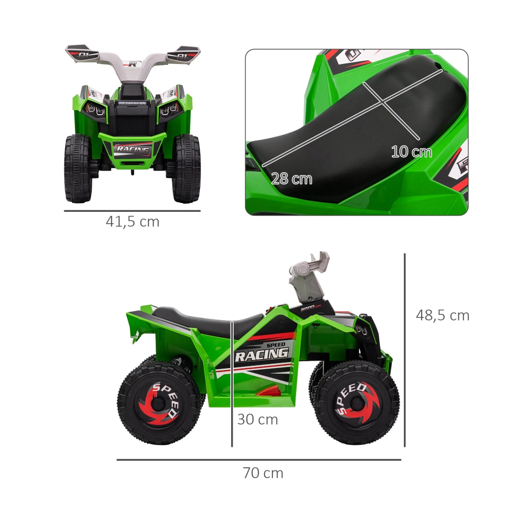 Quad elettrico per bambini ¨C zephmum ¨C Verde 70x41.5x48.5 cm