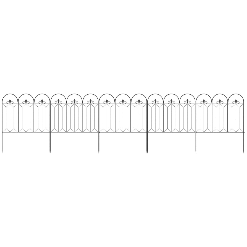 Recinzione Giardino Decorativa ¨C zephmum ¨C Nero Metallo 305x79.5 cm