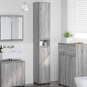 Mobile da Bagno con porta Grigio Sonoma 30,5 x 30 x 195 cm