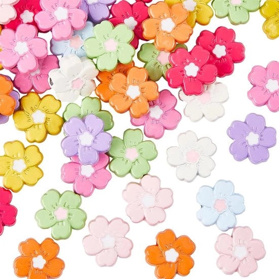 Kralen per fiori 54 pezzi - 9 colori - Kralen in metallo lucido - Spaziatori per gioielli - Attività manuali - Orecchini/bracciali/catene - Kralen per gioielli