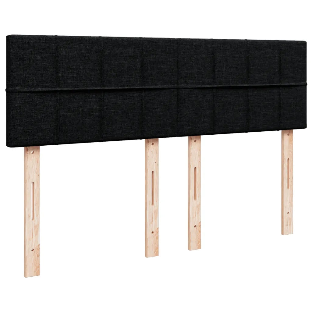 Giroletto a Molle con Materasso Nero 140x190 cm in Tessuto