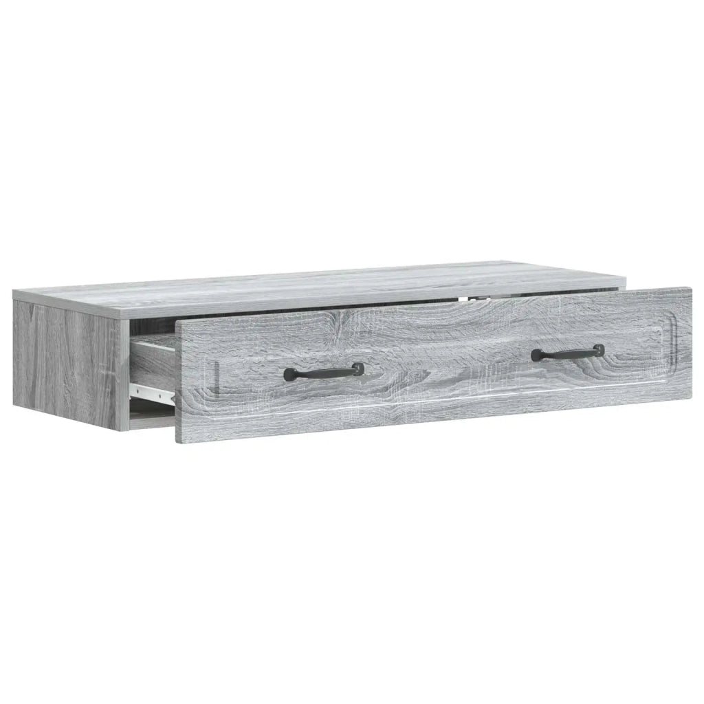 Tavolino da Parete Laterale Grigio Sonoma 87,5 x 34,5 x 17 cm 899351