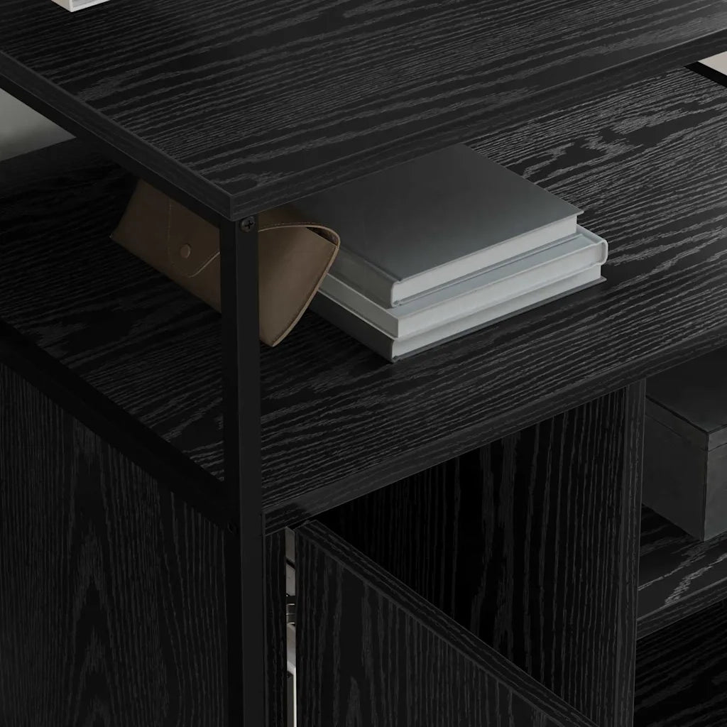 Cabina con Stazione di Ricarica Rovere Nero 61 x 46 x 67 cm 859830